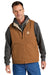 Carhartt CT104277 Mens Sherpa Lined Mock Neck Full Zip Vest Carhartt Brown Model Front