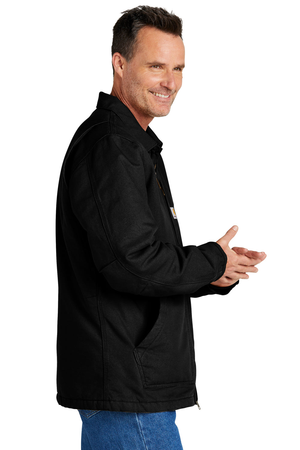 Carhartt CT104293/CTT104293 Mens Sherpa Lined Full Zip Jacket Black Model Side