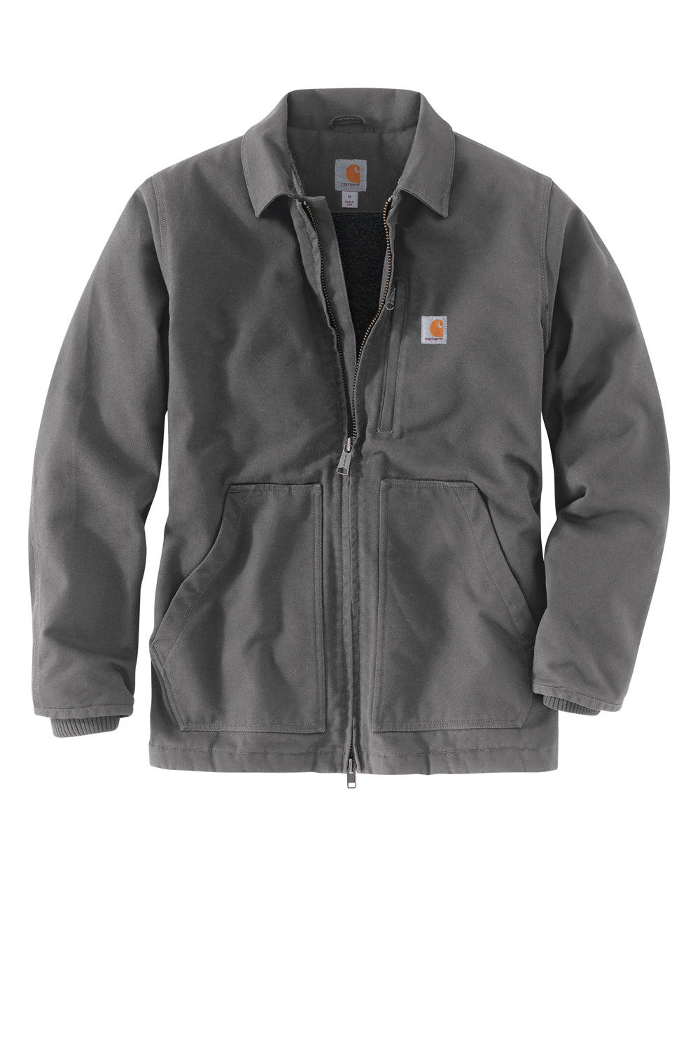 Carhartt CT104293/CTT104293 Mens Sherpa Lined Full Zip Jacket Gravel Grey Flat Front