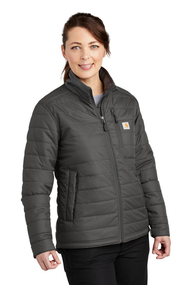 Carhartt CT104314 Womens Gilliam Wind & Water Resistant Full Zip Jacket Shadow Grey Model Front