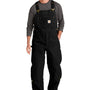Carhartt Mens Firm Duck Insulated Bib Overalls w/ Pockets - Black