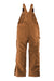 Carhartt CT104393/CTS104393/CTT104393/CT106672/CTS106672/CTT106672 Mens Firm Duck Insulated Bib Overalls w/ Pockets Carhartt Brown Flat Back