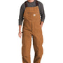 Carhartt Mens Firm Duck Insulated Bib Overalls w/ Pockets - Carhartt Brown