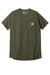 Carhartt CT104616 Mens Force Moisture Wicking Short Sleeve Crewneck T-Shirt w/ Pocket Heather Basil Green Flat Front