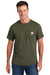 Carhartt CT104616/CT106652 Mens Force Moisture Wicking Short Sleeve Crewneck T-Shirt w/ Pocket Heather Basil Green Model Front