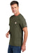 Carhartt CT104616 Mens Force Moisture Wicking Short Sleeve Crewneck T-Shirt w/ Pocket Heather Basil Green Model Side