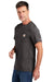 Carhartt CT104616 Mens Force Moisture Wicking Short Sleeve Crewneck T-Shirt w/ Pocket Heather Carbon Grey Model Side