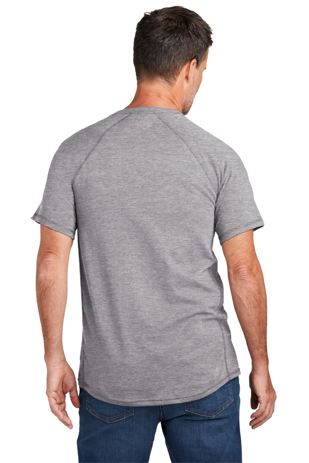 Carhartt CT104616/CT106652 Mens Force Moisture Wicking Short Sleeve Crewneck T-Shirt w/ Pocket Heather Grey Model Back