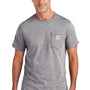 Carhartt Mens Force Moisture Wicking Short Sleeve Crewneck T-Shirt w/ Pocket - Heather Grey