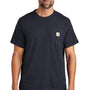 Carhartt Mens Force Moisture Wicking Short Sleeve Crewneck T-Shirt w/ Pocket - Navy Blue