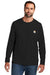 Carhartt CT104617/CT106656 Mens Force Moisture Wicking Long Sleeve Crewneck T-Shirt w/ Pocket Black Model Front