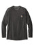 Carhartt CT104617 Mens Force Moisture Wicking Long Sleeve Crewneck T-Shirt w/ Pocket Heather Carbon Grey Flat Front