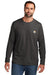 Carhartt CT104617/CT106656 Mens Force Moisture Wicking Long Sleeve Crewneck T-Shirt w/ Pocket Heather Carbon Grey Model Front