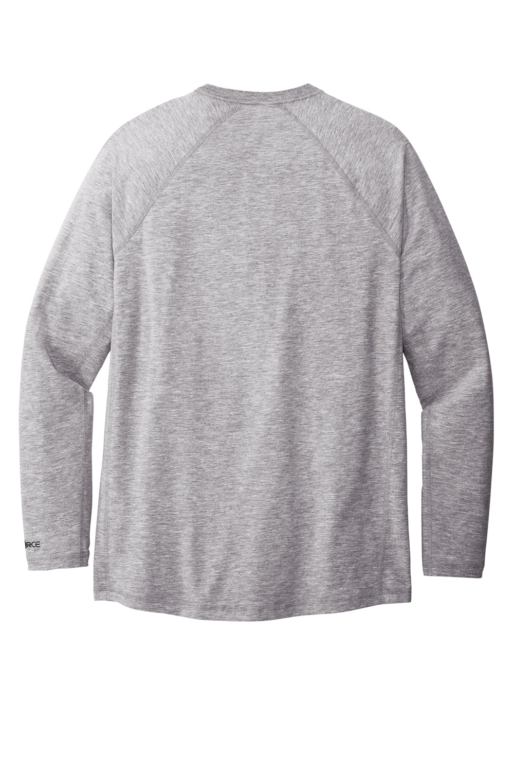 Carhartt CT104617 Mens Force Moisture Wicking Long Sleeve Crewneck T-Shirt w/ Pocket Heather Grey Flat Back