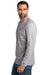Carhartt CT104617/CT106656 Mens Force Moisture Wicking Long Sleeve Crewneck T-Shirt w/ Pocket Heather Grey Model Side
