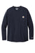 Carhartt CT104617/CT106656 Mens Force Moisture Wicking Long Sleeve Crewneck T-Shirt w/ Pocket Navy Blue Flat Front