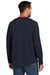 Carhartt CT104617/CT106656 Mens Force Moisture Wicking Long Sleeve Crewneck T-Shirt w/ Pocket Navy Blue Model Back