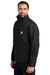 Carhartt CT104670 Mens Storm Defender Shoreline Waterproof Full Zip Hooded Jacket Black Model Side