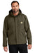 Carhartt CT104670 Mens Storm Defender Shoreline Waterproof Full Zip Hooded Jacket Moss Green Model Front
