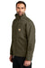 Carhartt CT104670 Mens Storm Defender Shoreline Waterproof Full Zip Hooded Jacket Moss Green Model Side