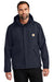 Carhartt CT104670 Mens Storm Defender Shoreline Waterproof Full Zip Hooded Jacket Navy Blue Model Front