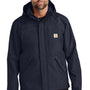 Carhartt Mens Storm Defender Shoreline Waterproof Full Zip Hooded Jacket - Navy Blue