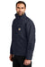 Carhartt CT104670 Mens Storm Defender Shoreline Waterproof Full Zip Hooded Jacket Navy Blue Model Side