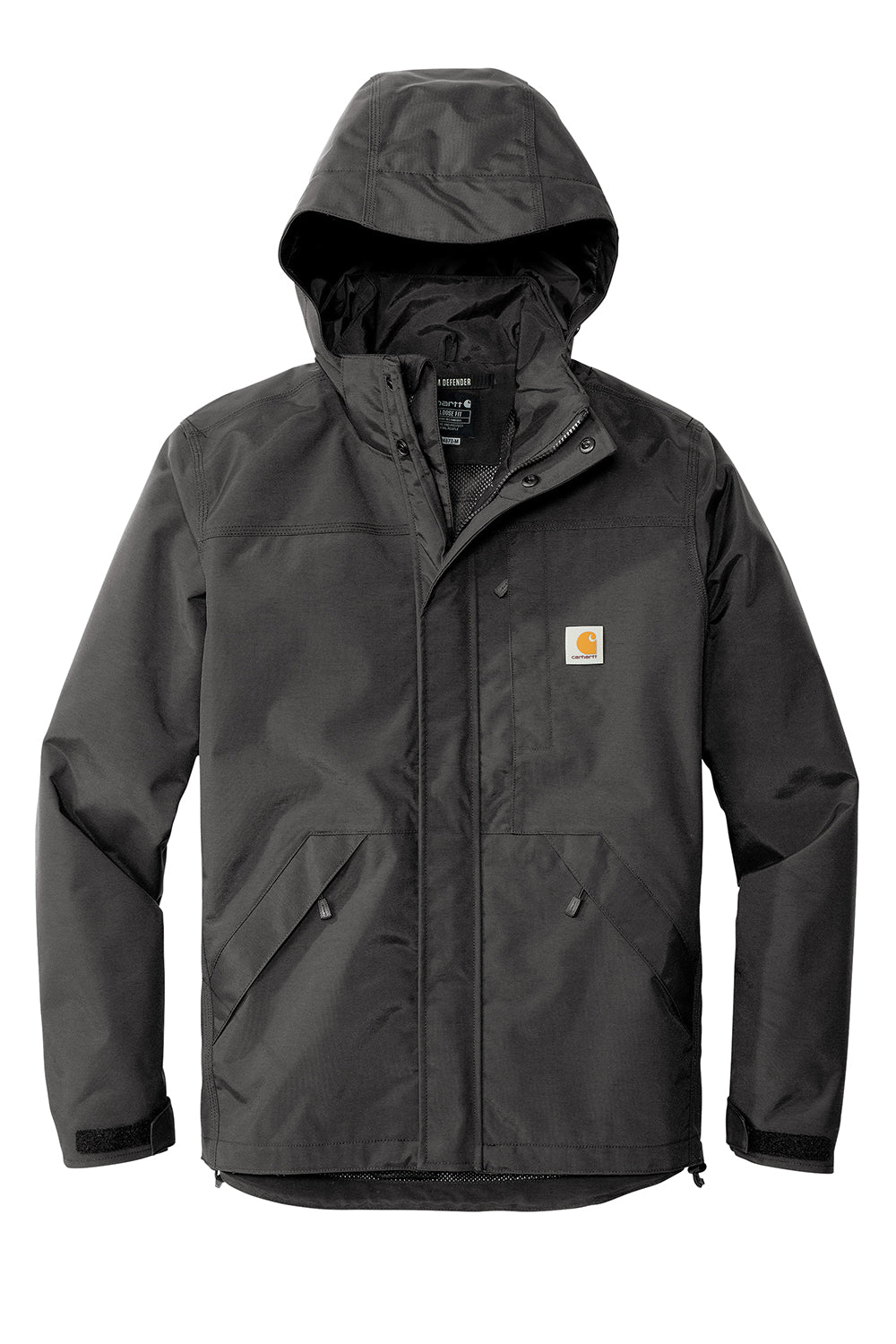 Carhartt CT104670 Mens Storm Defender Shoreline Waterproof Full Zip Hooded Jacket Shadow Grey Flat Front