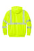 Carhartt CT104988 Mens ANSI 107 Class 3 Water Resistant Full Zip Hooded Sweatshirt Hoodie w/ Pockets Bright Lime Green Flat Back