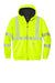 Carhartt CT104988 Mens ANSI 107 Class 3 Water Resistant Full Zip Hooded Sweatshirt Hoodie w/ Pockets Bright Lime Green Flat Front