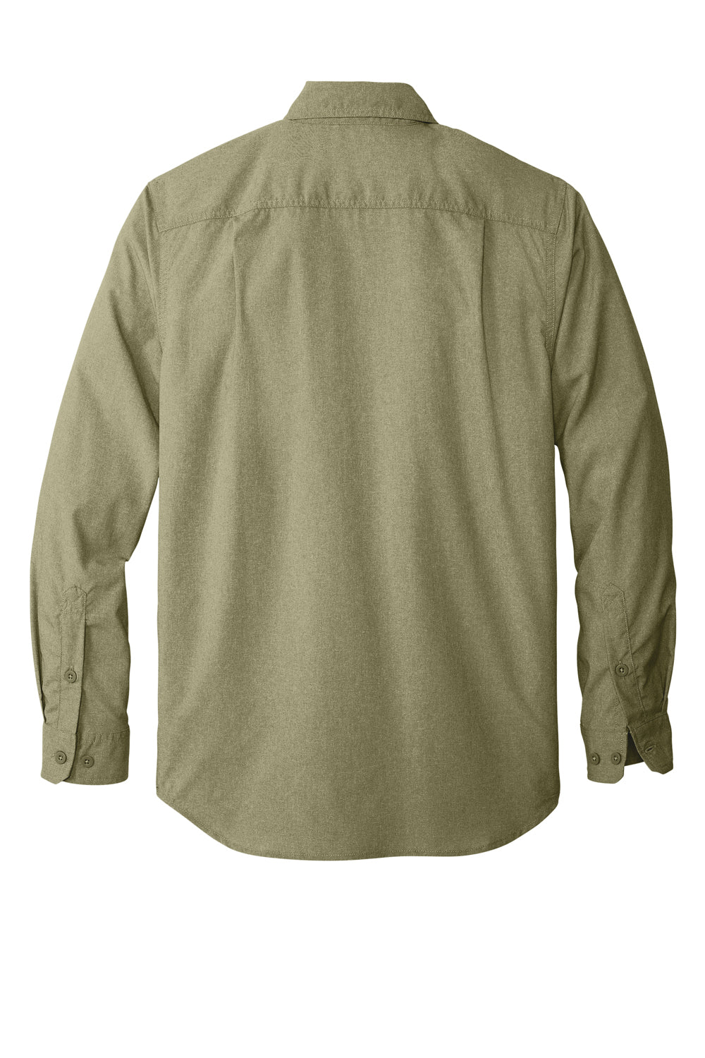 Carhartt CT105291 Mens Force Moisture Wicking Long Sleeve Button Down Shirt w/ Double Pockets Burnt Olive Green Flat Back