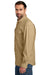 Carhartt CT105291 Mens Force Moisture Wicking Long Sleeve Button Down Shirt w/ Double Pockets Dark Khaki Brown Model Side