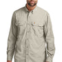 Carhartt Mens Force Moisture Wicking Long Sleeve Button Down Shirt w/ Double Pockets - Steel Grey
