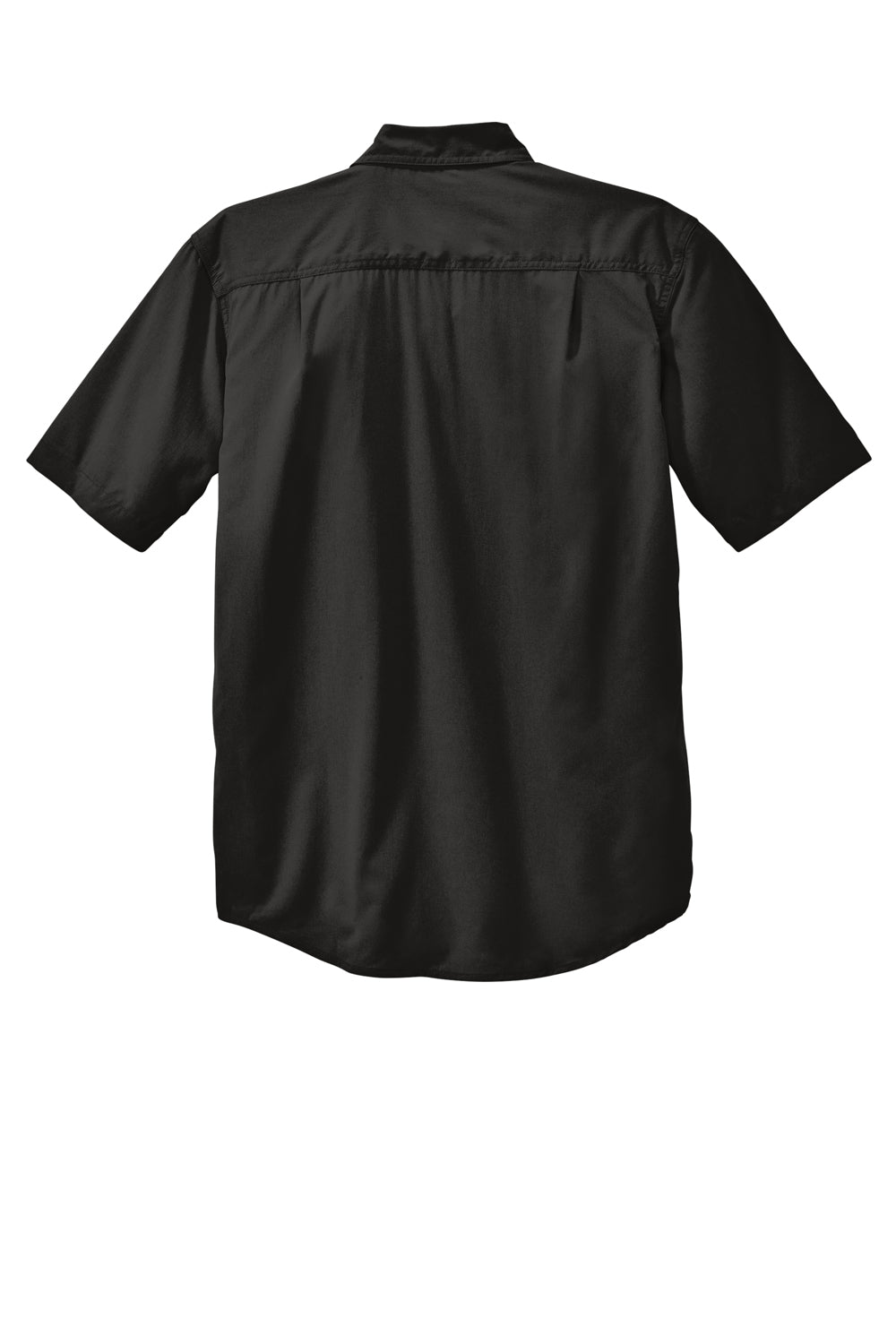 Carhartt CT105292 Mens Force Moisture Wicking Short Sleeve Button Down Shirt w/ Double Pockets Black Flat Back