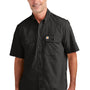 Carhartt Mens Force Moisture Wicking Short Sleeve Button Down Shirt w/ Double Pockets - Black