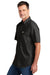 Carhartt CT105292 Mens Force Moisture Wicking Short Sleeve Button Down Shirt w/ Double Pockets Black Model Side