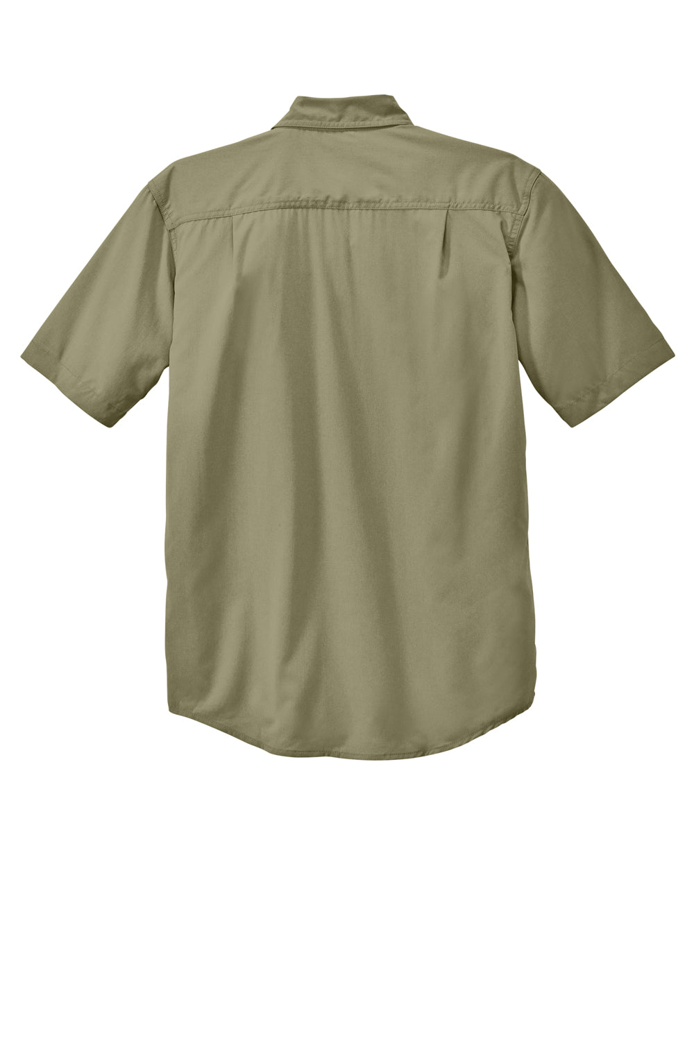 Carhartt CT105292 Mens Force Moisture Wicking Short Sleeve Button Down Shirt w/ Double Pockets Burnt Olive Green Flat Back