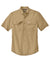Carhartt CT105292 Mens Force Moisture Wicking Short Sleeve Button Down Shirt w/ Double Pockets Dark Khaki Brown Flat Front