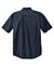Carhartt CT105292 Mens Force Moisture Wicking Short Sleeve Button Down Shirt w/ Double Pockets Navy Blue Flat Back
