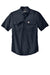 Carhartt CT105292 Mens Force Moisture Wicking Short Sleeve Button Down Shirt w/ Double Pockets Navy Blue Flat Front