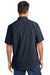 Carhartt CT105292 Mens Force Moisture Wicking Short Sleeve Button Down Shirt w/ Double Pockets Navy Blue Model Back