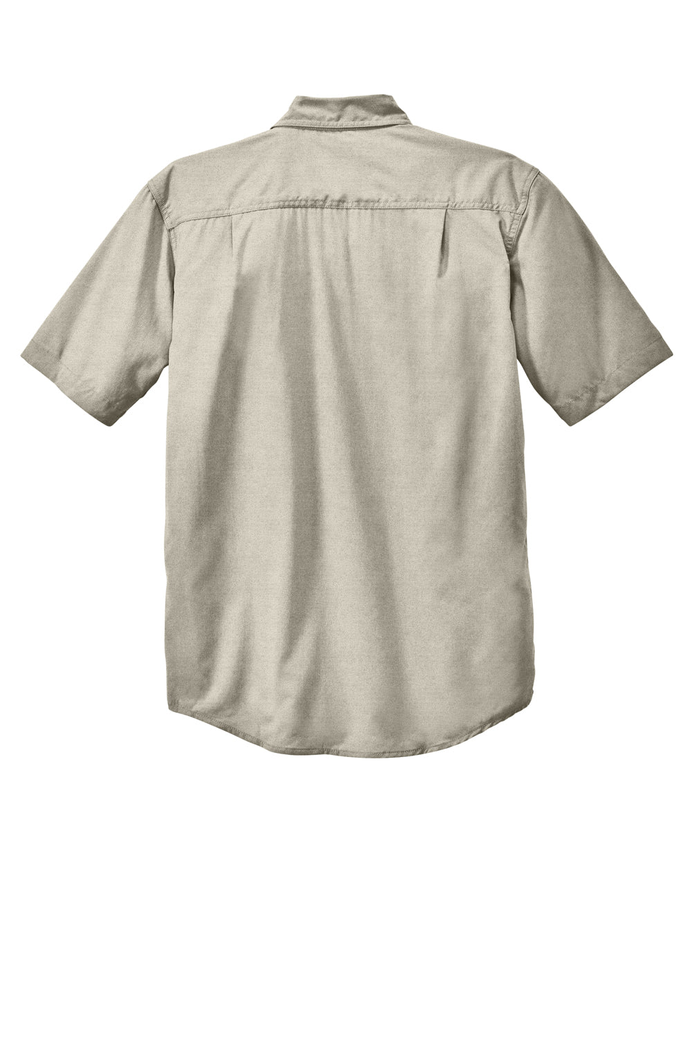 Carhartt CT105292 Mens Force Moisture Wicking Short Sleeve Button Down Shirt w/ Double Pockets Steel Grey Flat Back