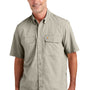 Carhartt Mens Force Moisture Wicking Short Sleeve Button Down Shirt w/ Double Pockets - Steel Grey