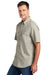 Carhartt CT105292 Mens Force Moisture Wicking Short Sleeve Button Down Shirt w/ Double Pockets Steel Grey Model Side
