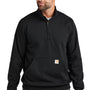 Carhartt Mens 1/4 Zip Sweatshirt w/ Pouch Pocket - Black