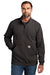 Carhartt CT105294 Mens 1/4 Zip Sweatshirt Heather Carbon Grey Model Front