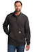 Carhartt CT105294 Mens 1/4 Zip Sweatshirt w/ Pouch Pocket Heather Carbon Grey Model Front