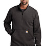 Carhartt Mens 1/4 Zip Sweatshirt w/ Pouch Pocket - Heather Carbon Grey