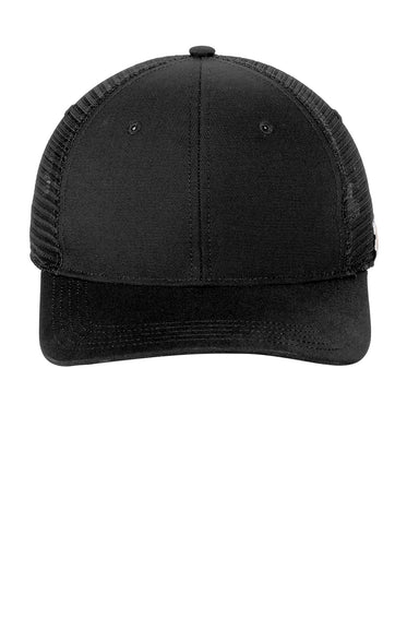Carhartt CT105298 Mens Moisture Wicking Canvas Mesh Back Hat Black Flat Front