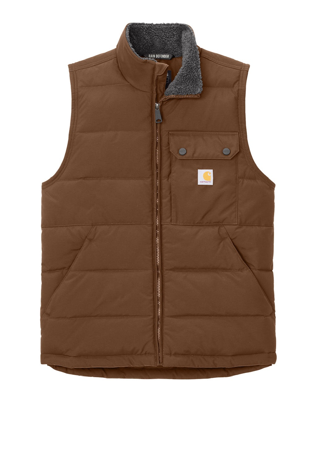 Carhartt CT105475 Mens Montana Insulated Full Zip Vest Red Duck Brown Flat Front
